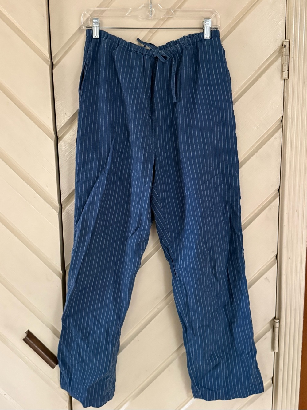 White Stag Navy Blue Pinstripe Drawstring Joggers